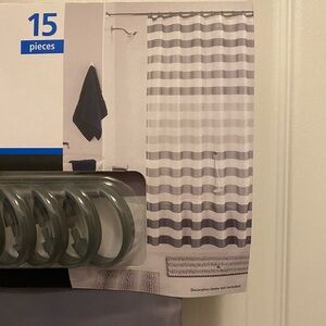 New shower curtain   Pretty, but I only needed the rug.  Dimensions on pictures